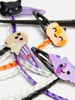 Niños Primark Disfraces De Halloween Infantiles|Accesorios Para El Pelo|Pack De 4 Horquillas Con Trenza De Halloween