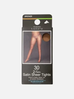 Mujer Primark Medias|Pack De 2 Medias De Satén Transparentes De 30 Denier