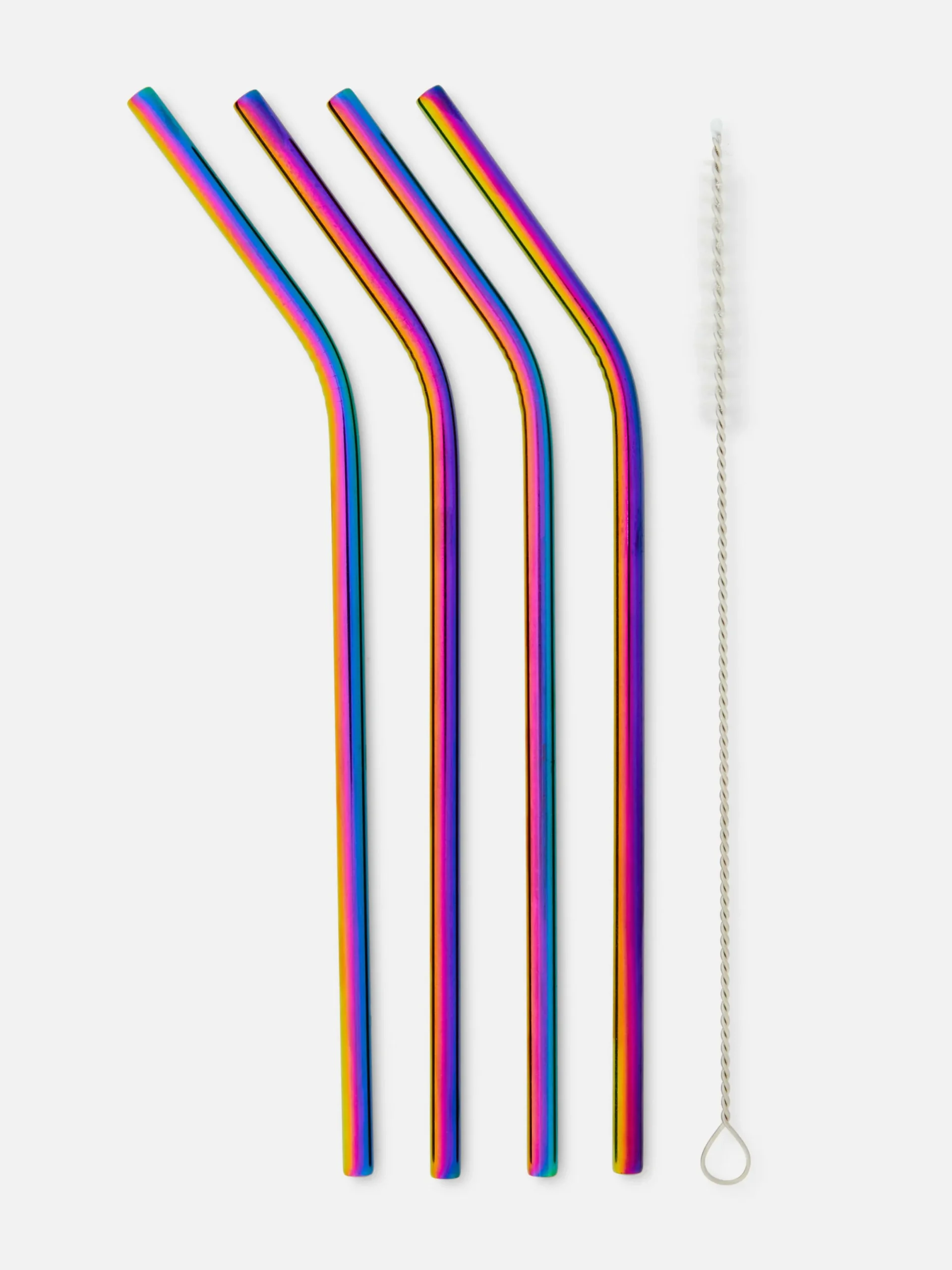 Primark Cubertería Y Utensilios|Pack De 4 Pajitas De Acero Con Efecto Degradado