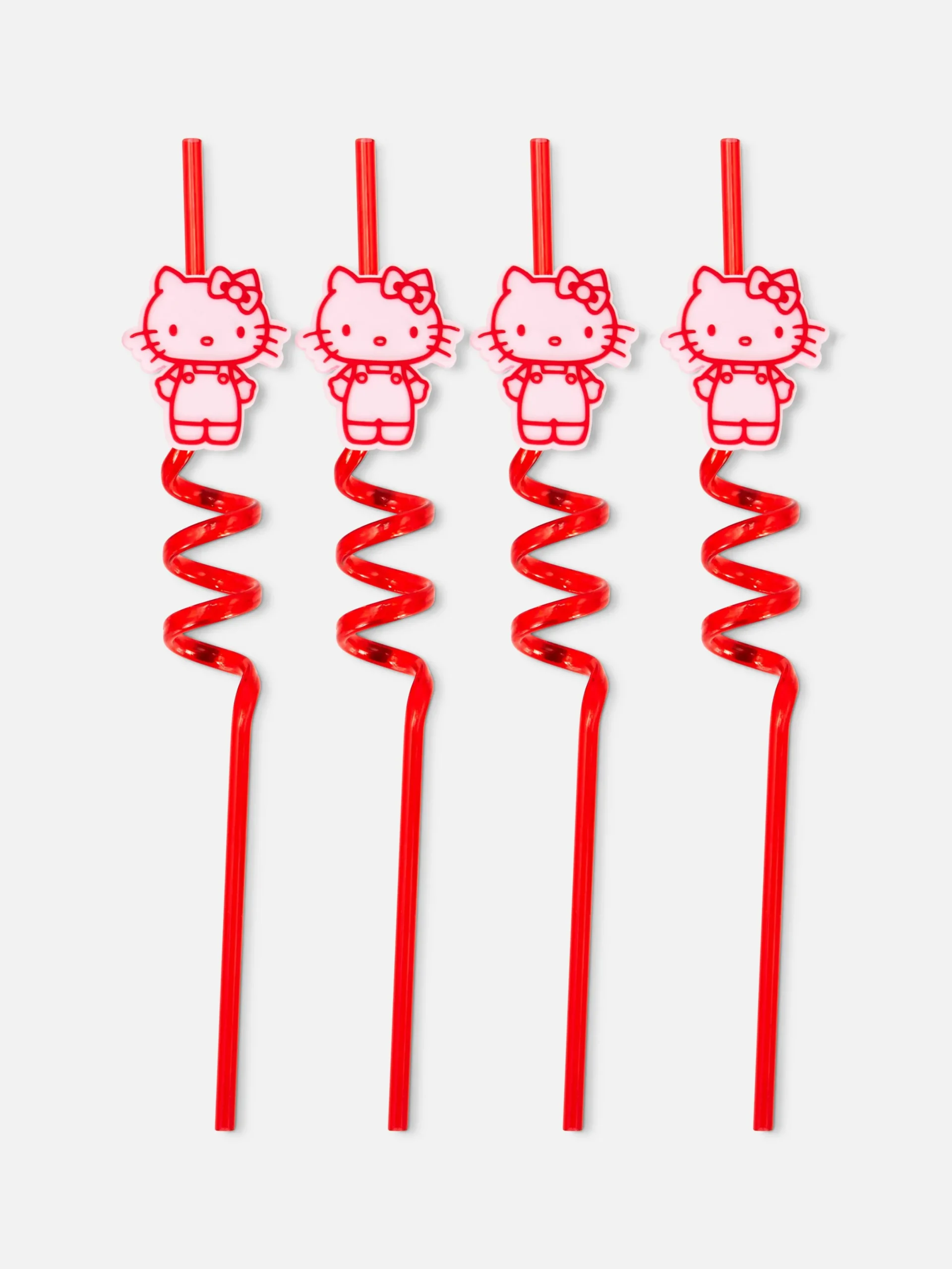 Primark Cubertería Y Utensilios|Pack De 4 Pajitas En Espiral De Hello Kitty