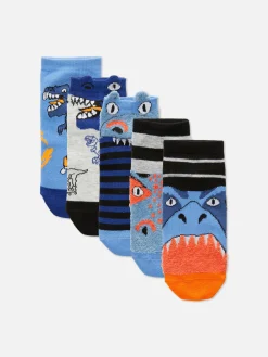 Niños Primark Calcetines|Pack De 5 Pares Calcetines Tobilleros De Dinosaurios