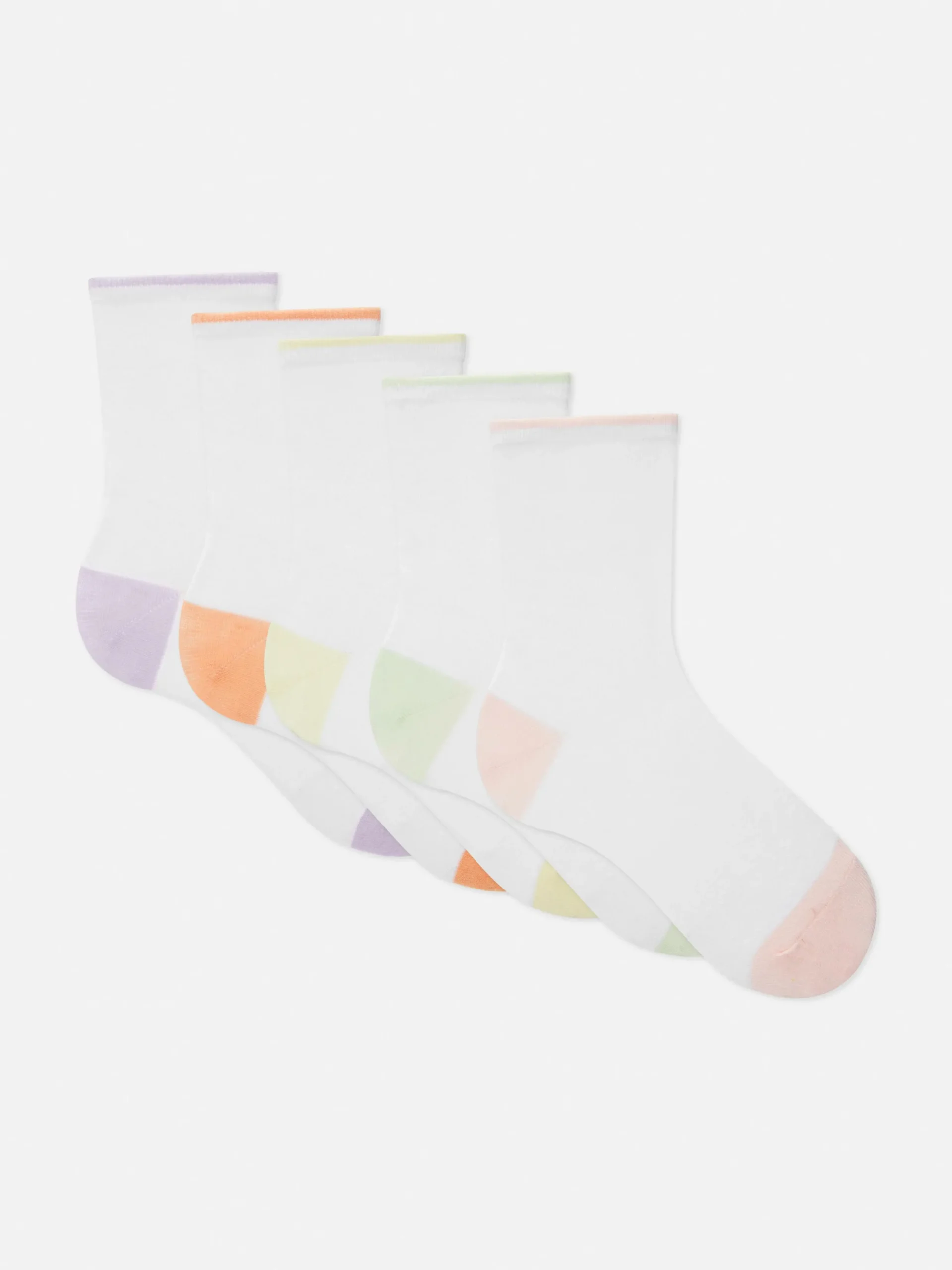 Mujer Primark Calcetines|Pack De 5 Pares De Calcetines, Ribete En Contraste