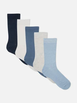 Hombre Primark Calcetines|Pack De 5 Pares De Calcetines Altos Acanalados