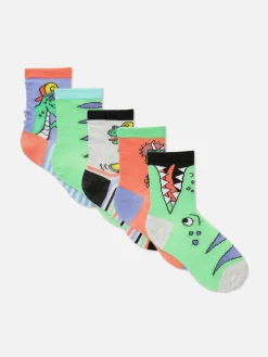 Niños Primark Calcetines|Pack De 5 Pares De Calcetines Bajos Con Dinosaurios