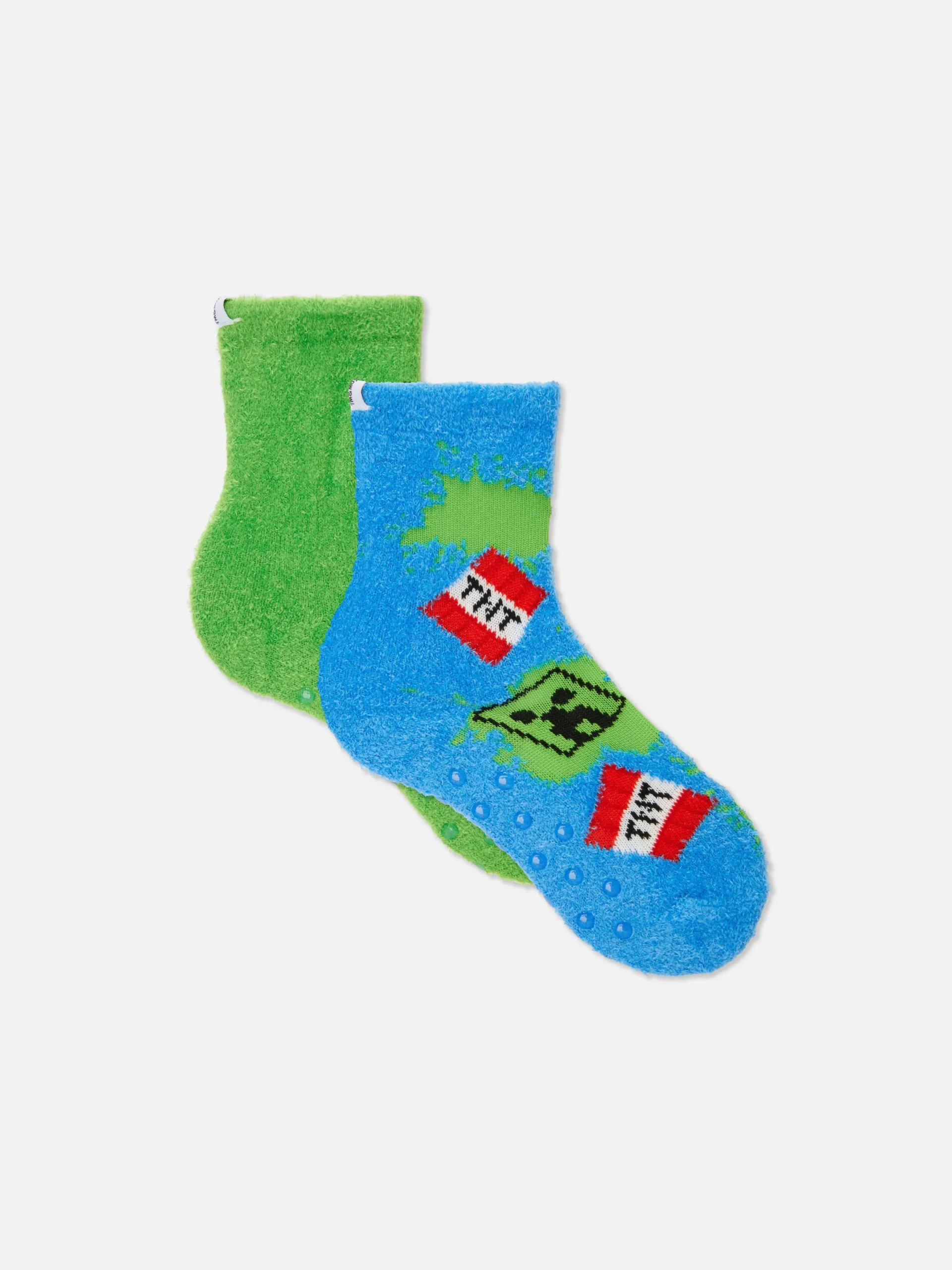 Niños Primark Calcetines|Pack De 2 Pares De Calcetines Afelpados De Minecraft