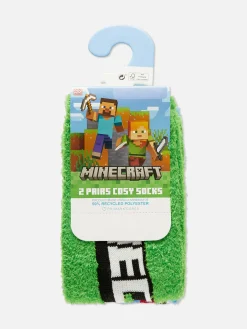 Niños Primark Calcetines|Pack De 2 Pares De Calcetines Afelpados De Minecraft