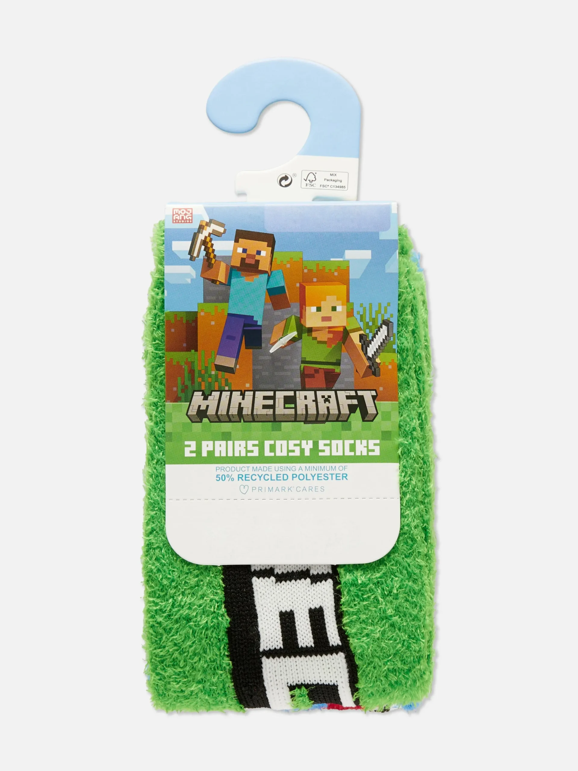 Niños Primark Calcetines|Pack De 2 Pares De Calcetines Afelpados De Minecraft