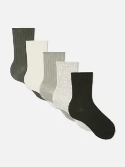Mujer Primark Calcetines|Pack De 5 Pares De Calcetines Altos Acanalados