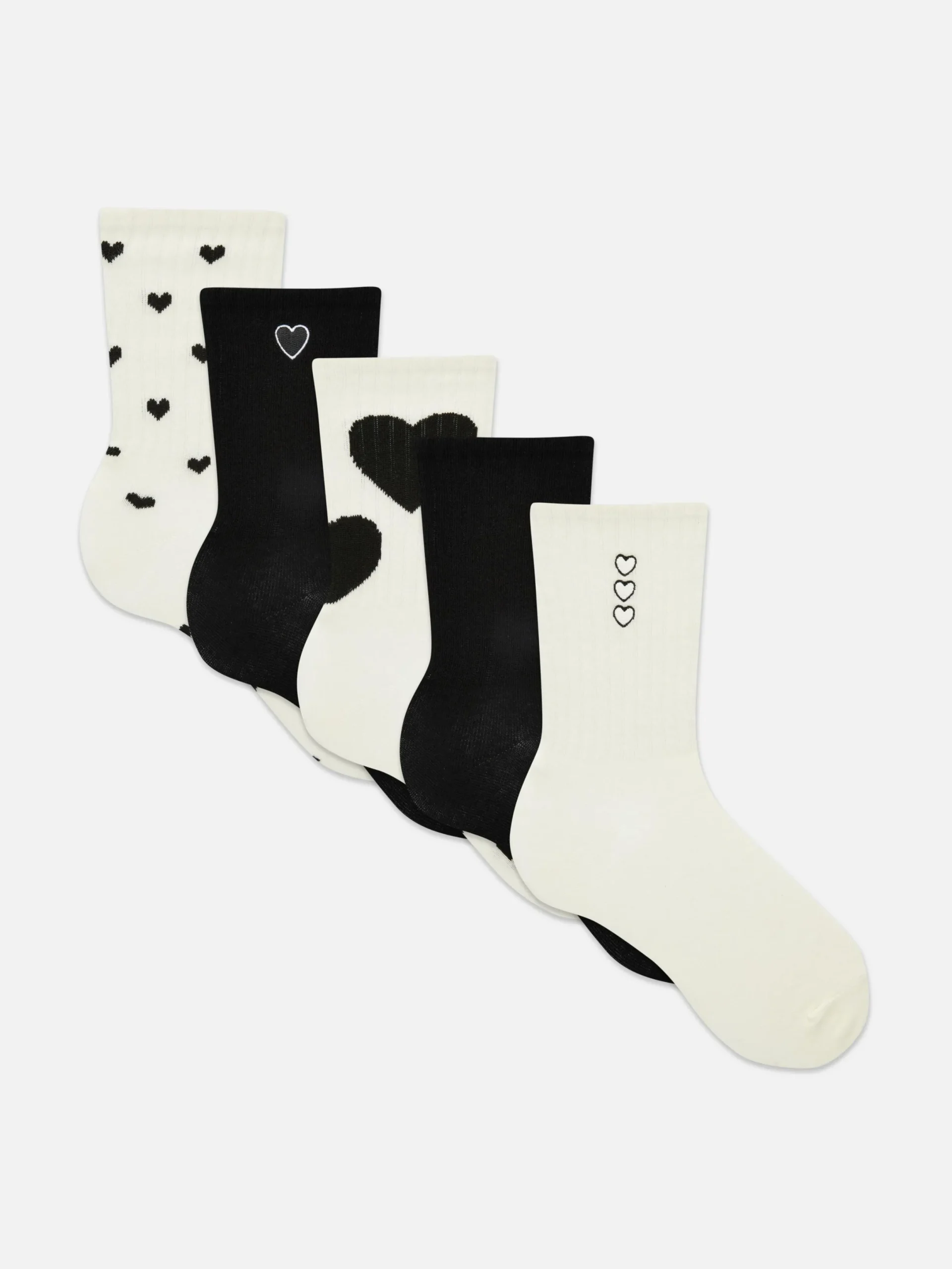 Mujer Primark Calcetines|Pack De 5 Pares De Calcetines Altos Con Corazones