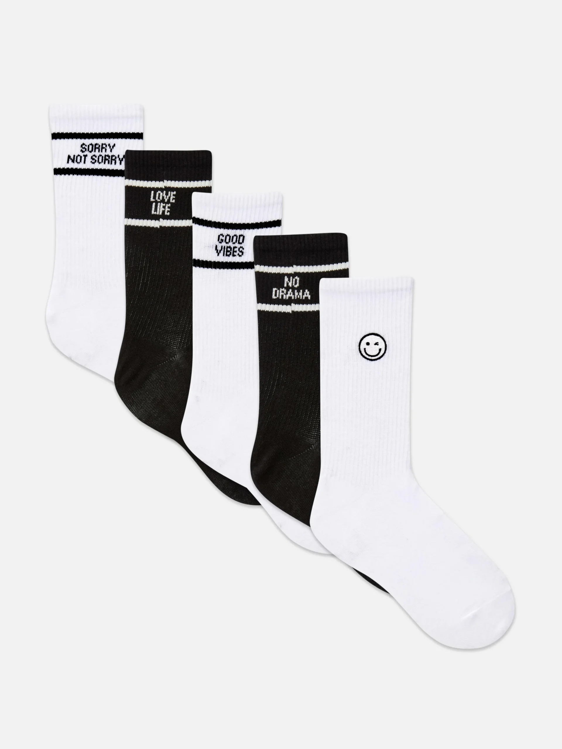 Mujer Primark Calcetines|Pack De 5 Pares De Calcetines Altos Con Eslogan