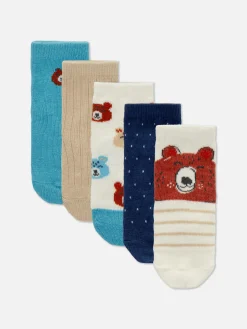 Primark Calcetines Y Medias|Pack De 5 Pares De Calcetines Con Estampado De Osos