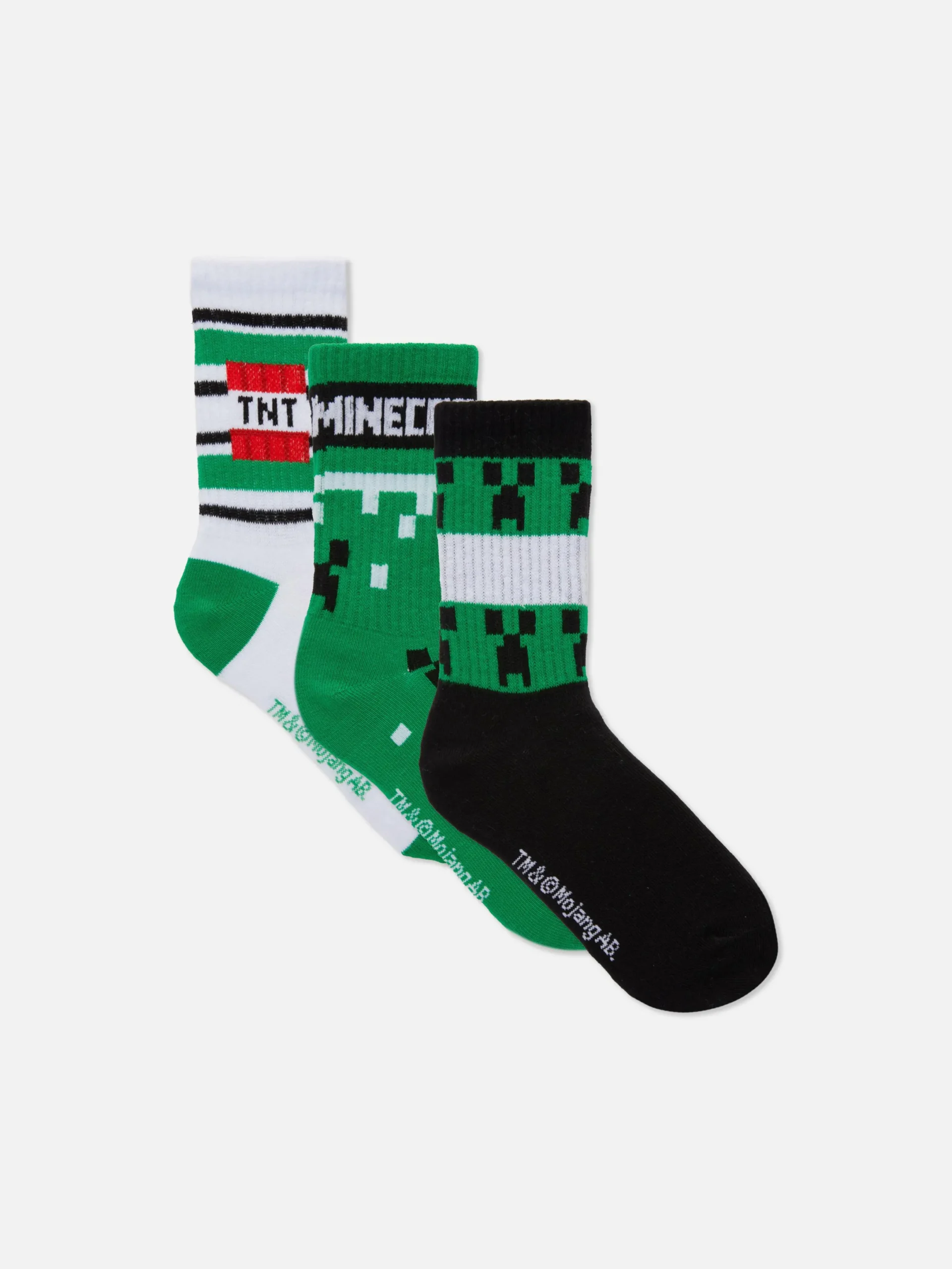 Niños Primark Calcetines|Pack De 3 Pares De Calcetines Bajos De Minecraft