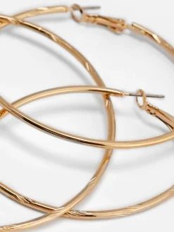 Mujer Primark Bisutería|Pack De 2 Pares De Pendientes De Aro Grandes