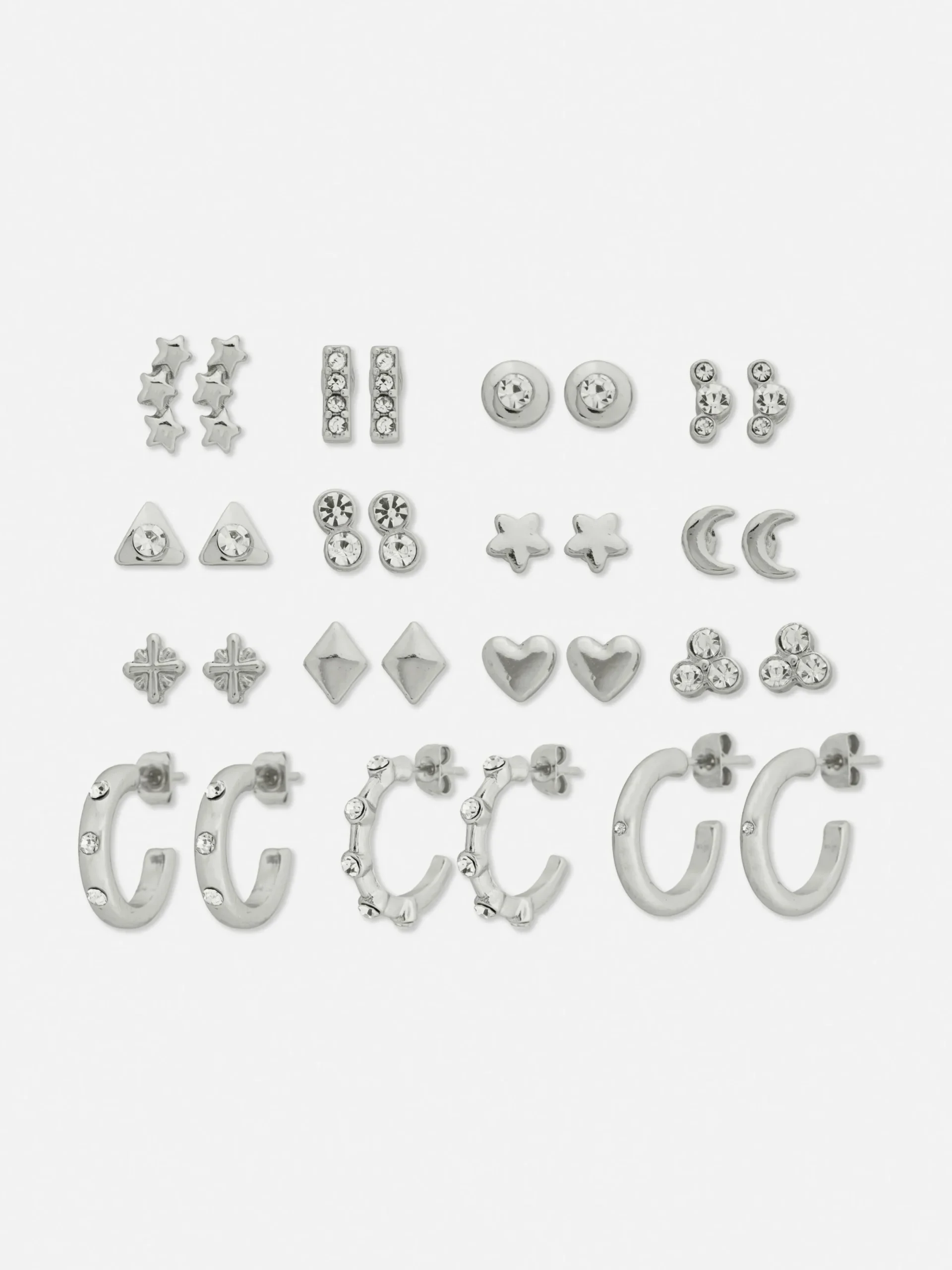 Mujer Primark Bisutería|Pack De 15 Pares De Pendientes De Aro Y Botón