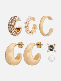 Mujer Primark Bisutería|Pack De 6 Pares De Pendientes Con Perlas Sintéticas