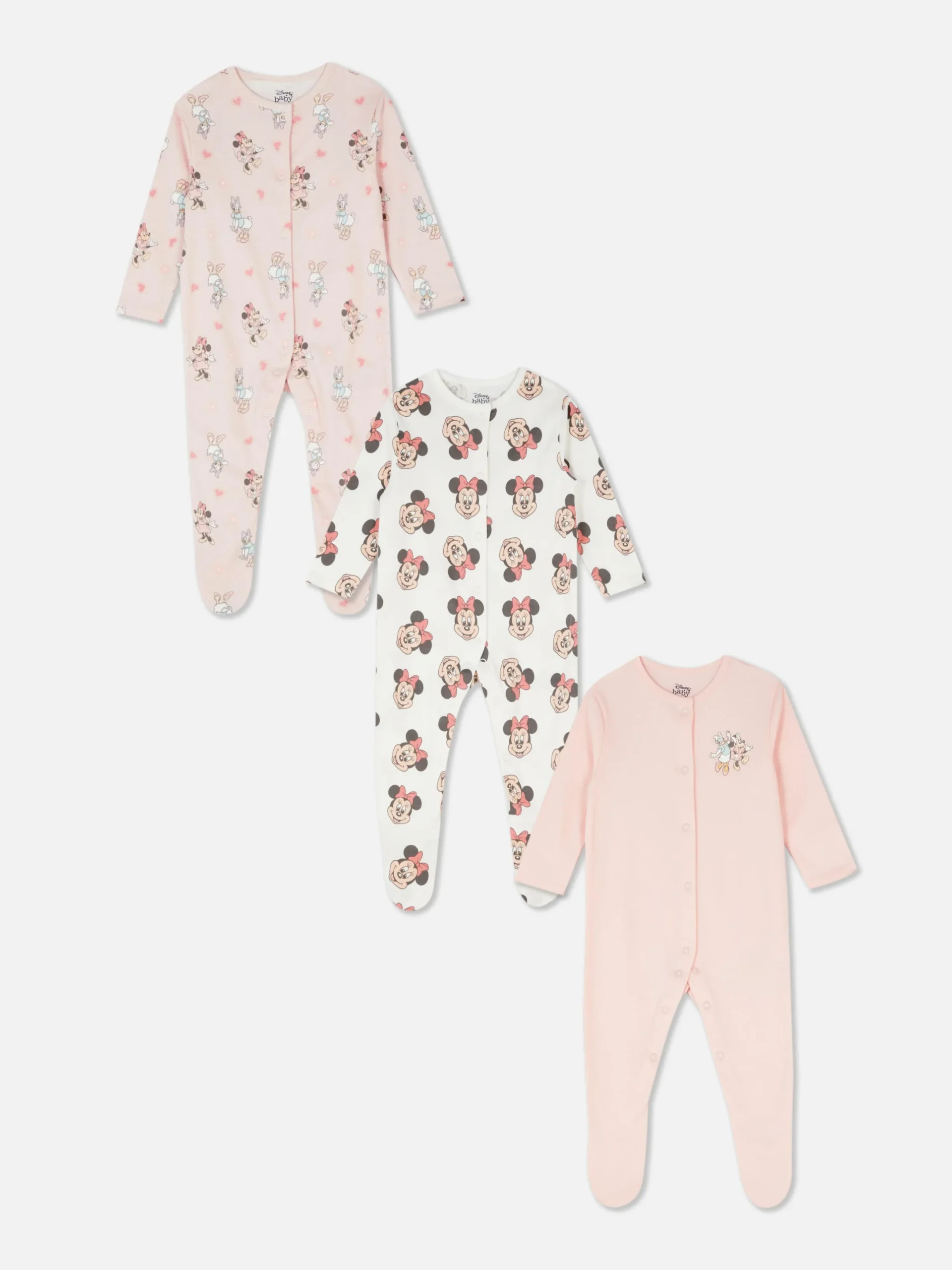 Primark Bodis Y Pijamas Para Bebé|Pack De 3 Peleles De Minnie Y Daisy De Disney