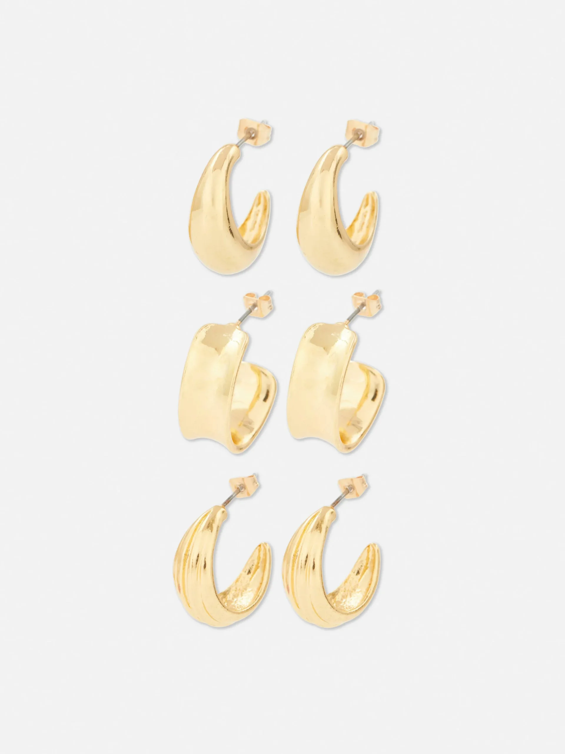 Mujer Primark Bisutería|Pack De 3 Pendientes De Aro Surtidos