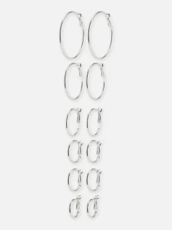 Mujer Primark Bisutería|Pack De 6 Pendientes De Aro De Varios Tamaños