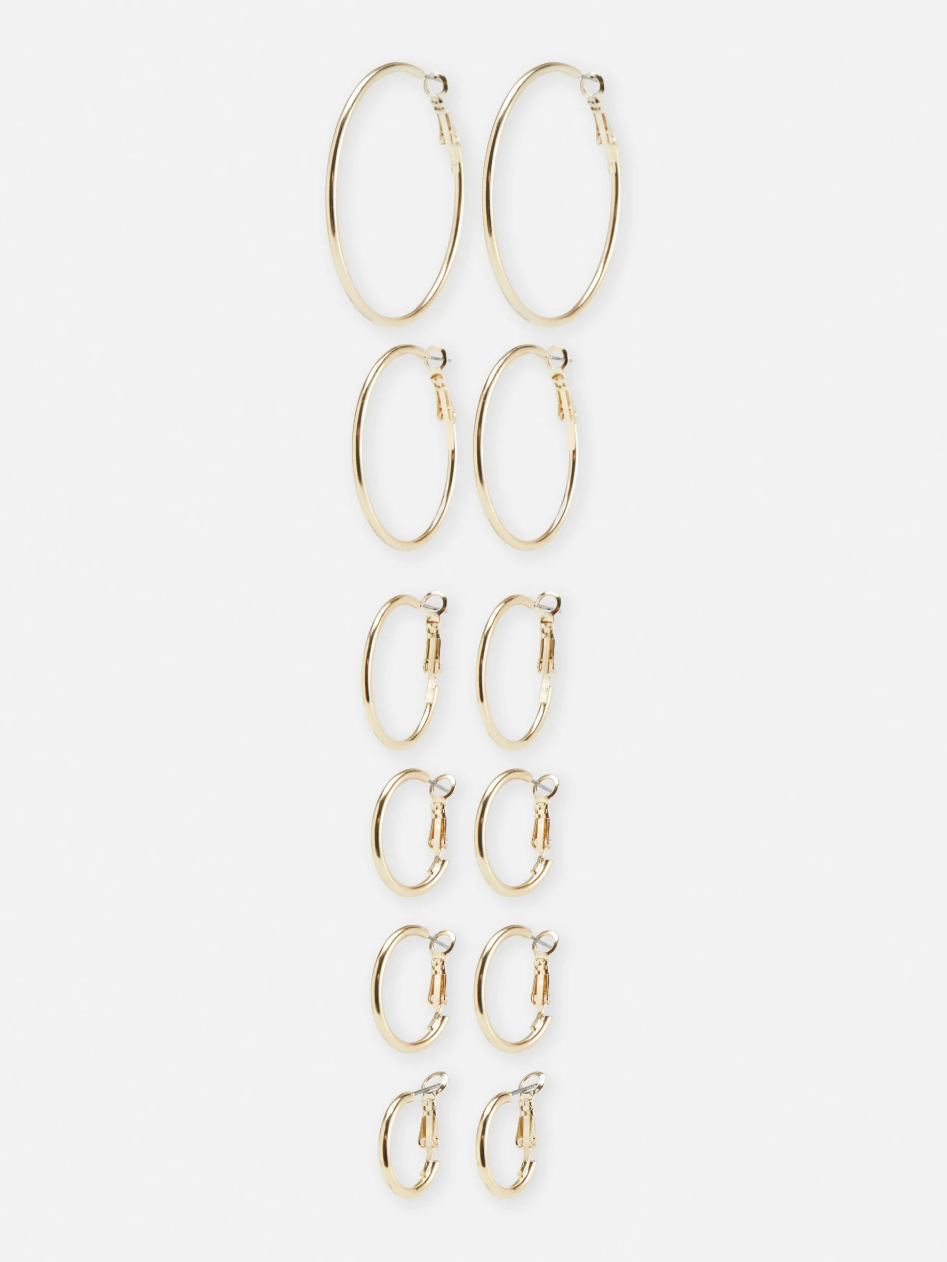Mujer Primark Bisutería|Pack De 6 Pendientes De Aro De Varios Tamaños