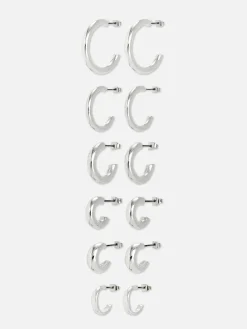 Mujer Primark Bisutería|Pack De 6 Pendientes De Aro Gruesos