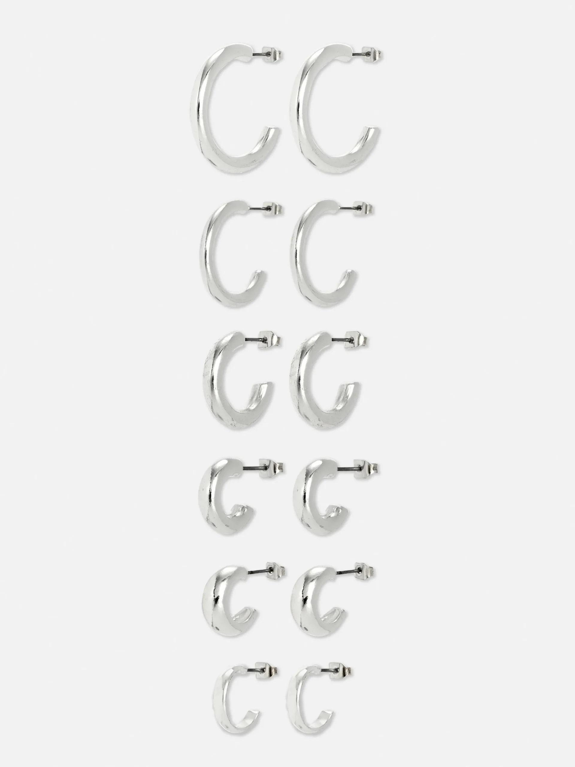 Mujer Primark Bisutería|Pack De 6 Pendientes De Aro Gruesos