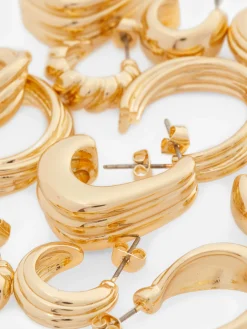 Mujer Primark Bisutería|Pack De 6 Pendientes De Aro Trenzados Mixtos