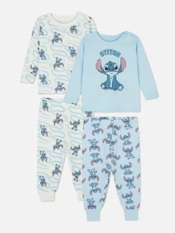 Primark Pijamas Y Ropa Para Dormir|Pijamas Y Ropa Para Dormir|Pack De 2 Pijamas De Manga Larga De Stitch De Disney