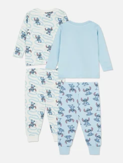 Primark Pijamas Y Ropa Para Dormir|Pijamas Y Ropa Para Dormir|Pack De 2 Pijamas De Manga Larga De Stitch De Disney