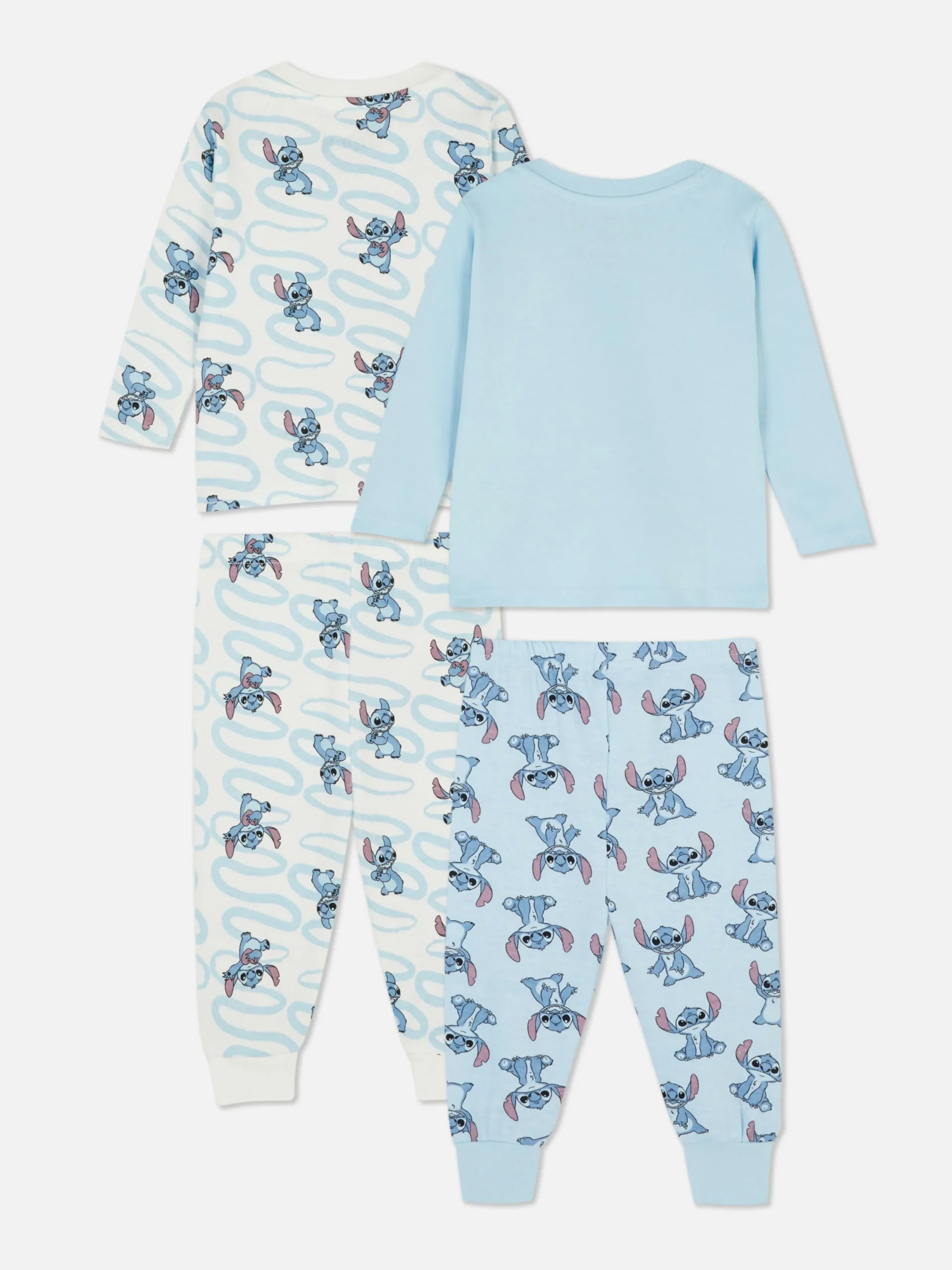 Primark Pijamas Y Ropa Para Dormir|Pijamas Y Ropa Para Dormir|Pack De 2 Pijamas De Manga Larga De Stitch De Disney