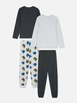 Niños Primark Pijamas Y Ropa Para Dormir|Pack De 2 Pijamas De Sonic, El Erizo, Y Shadow