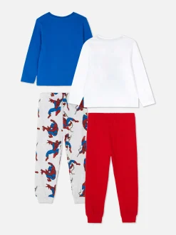 Niños Primark Pijamas Y Ropa Para Dormir|Pack De 2 Pijamas Gráficos De Spider-Man De Marvel