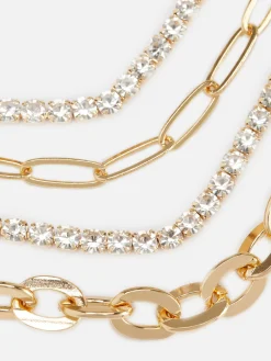 Mujer Primark Bisutería|Pack De 4 Pulseras De Cadena De Strass