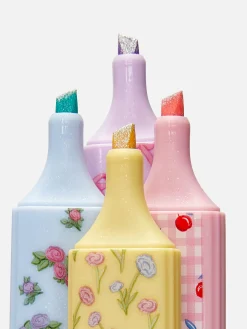 Niños Primark Lápices De Colores|Pack De 4 Rotuladores Fluorescentes Con Purpurina