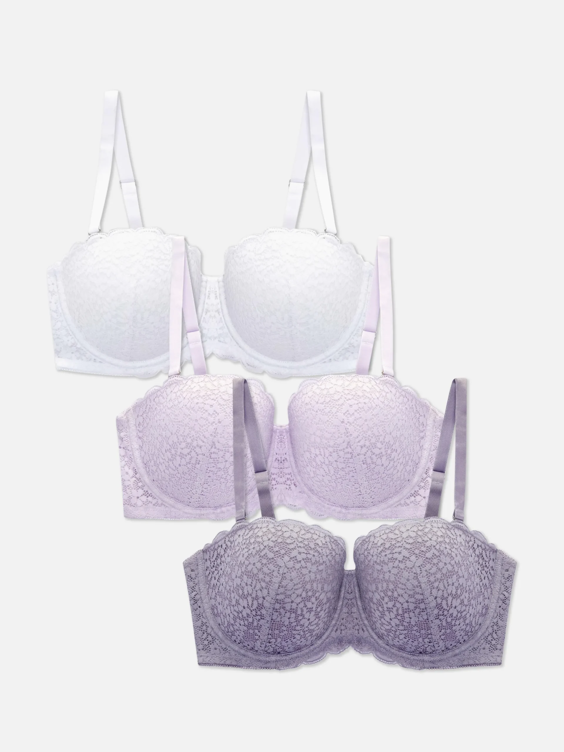 Mujer Primark Sujetadores|Pack De 3 Sujetadores De Encaje Florales, Copas A-DD