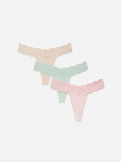 Mujer Primark Bragas|Pack De 3 Tangas Bandeau De Encaje