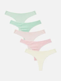 Mujer Primark Bragas|Pack De 5 Tangas De Moda Con Cuadros Vichy