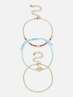 Mujer Primark Bisutería|Pack De 3 Tobilleras Con Dijes De Conchas