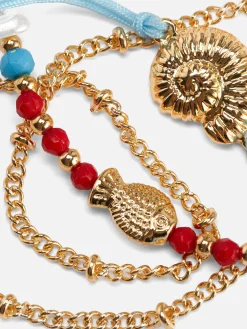 Mujer Primark Bisutería|Pack De 3 Tobilleras Con Dijes De Conchas