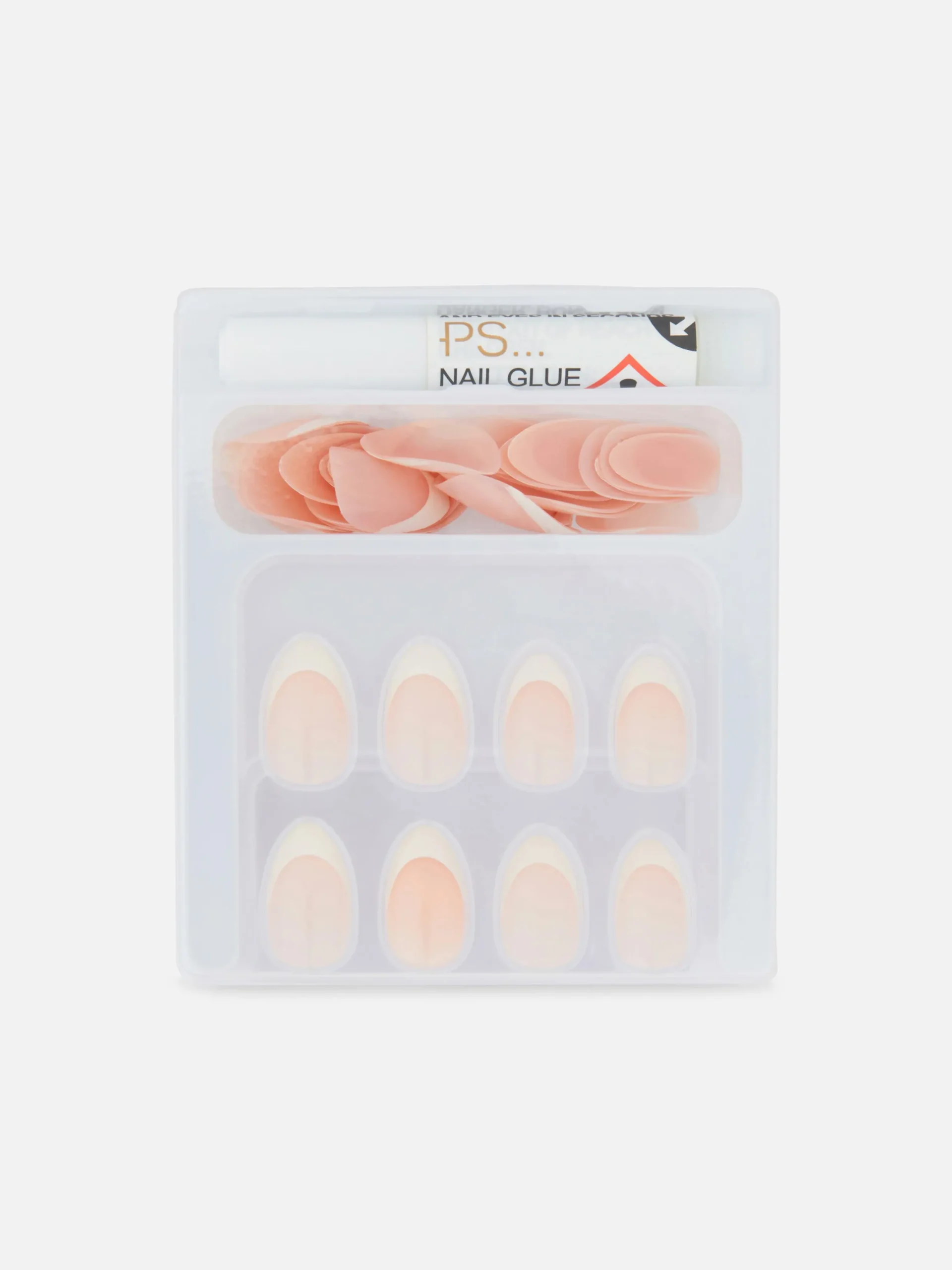 Primark Uñas Postizas|Pack De 36 Uñas Postizas Francesas Brillantes De PS...