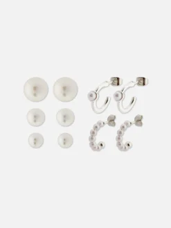 Mujer Primark Bisutería|Pack De Pendientes Surtidos De Perlas Sintéticas