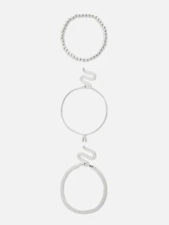 Mujer Primark Bisutería|Pack De Tres Tobilleras Con Inicial