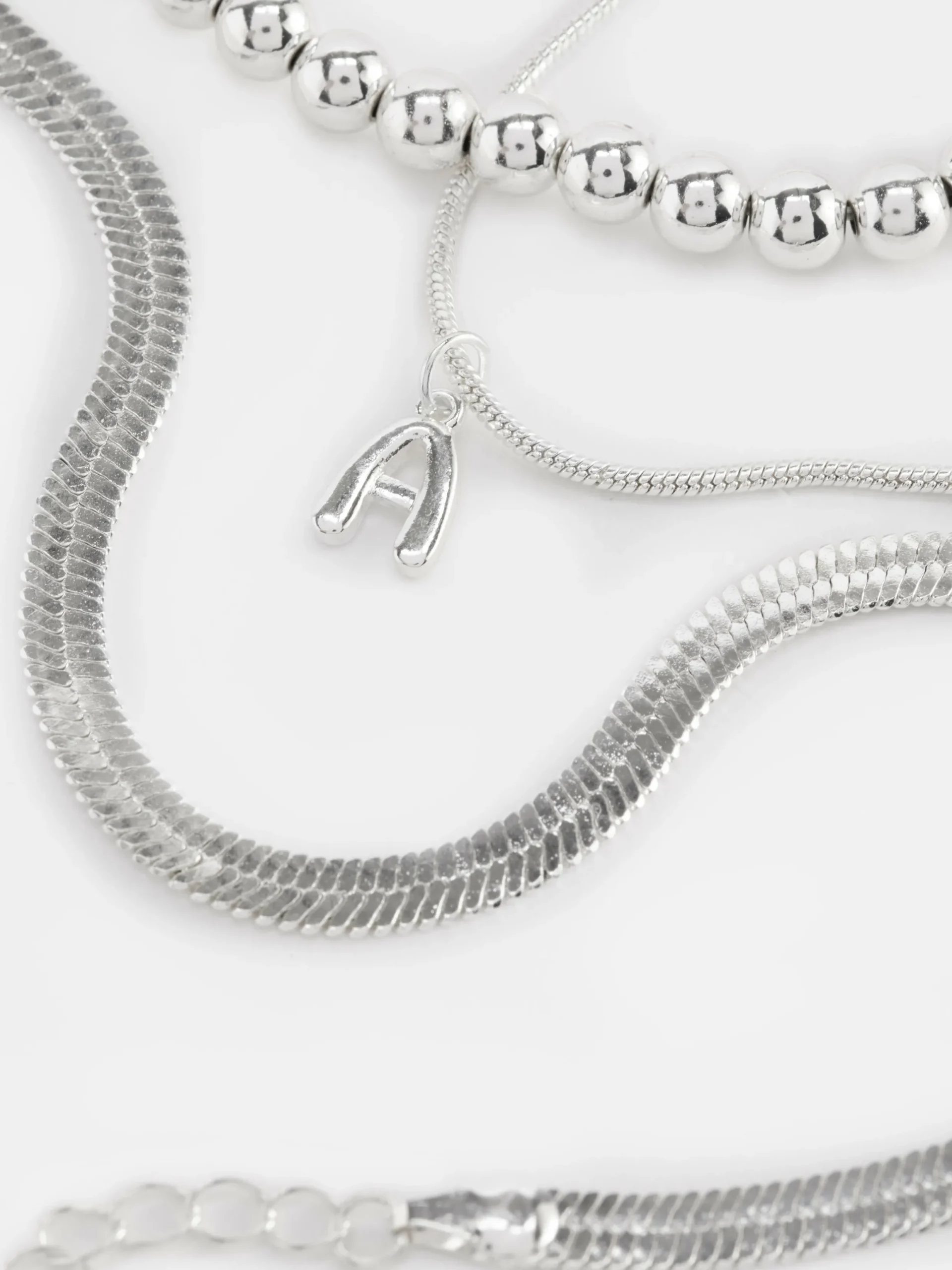 Mujer Primark Bisutería|Pack De Tres Tobilleras Con Inicial