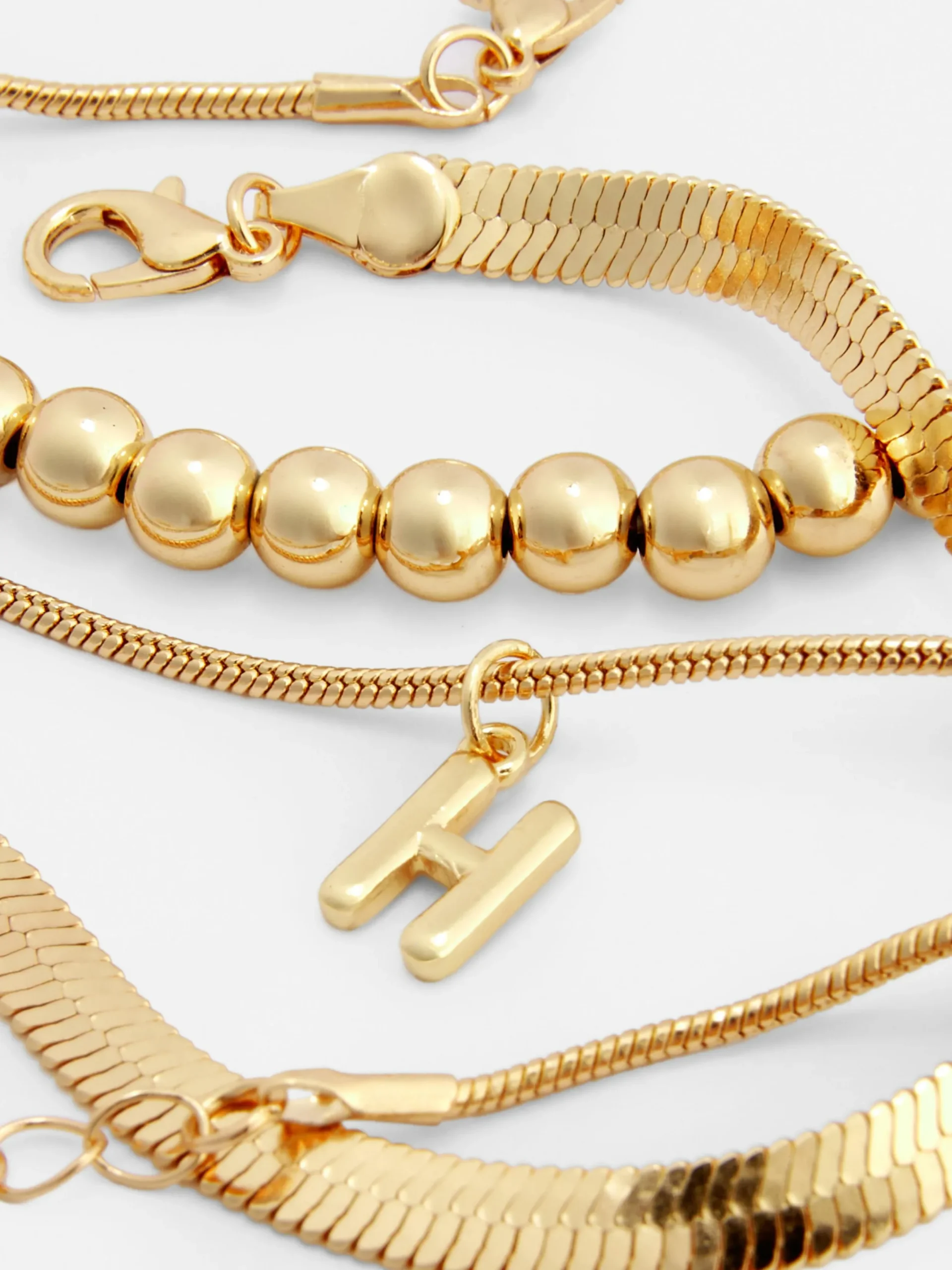 Mujer Primark Bisutería|Pack De Tres Tobilleras Con Inicial