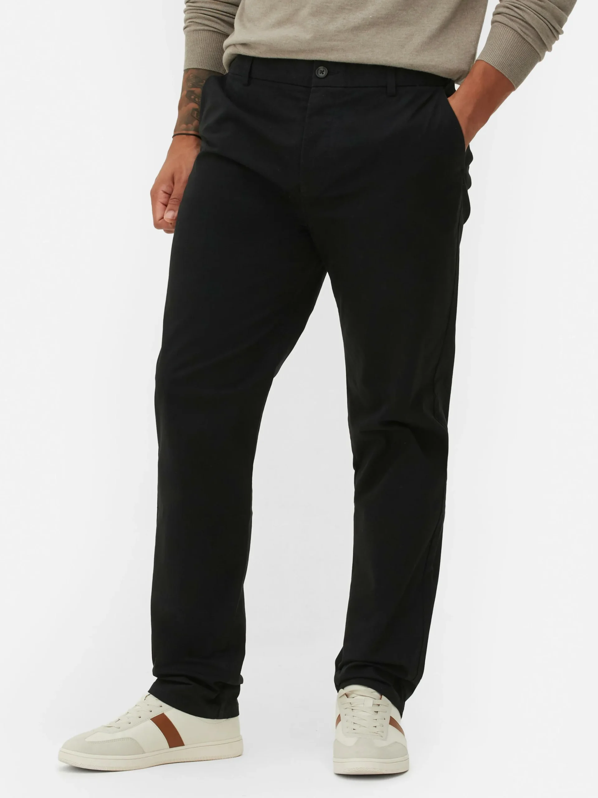 Hombre Primark Pantalón|Pantalón Chino Elástico De Pernera Recta