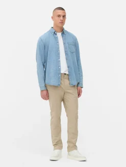 Hombre Primark Pantalón|Pantalones Chinos Elásticos De Corte Entallado