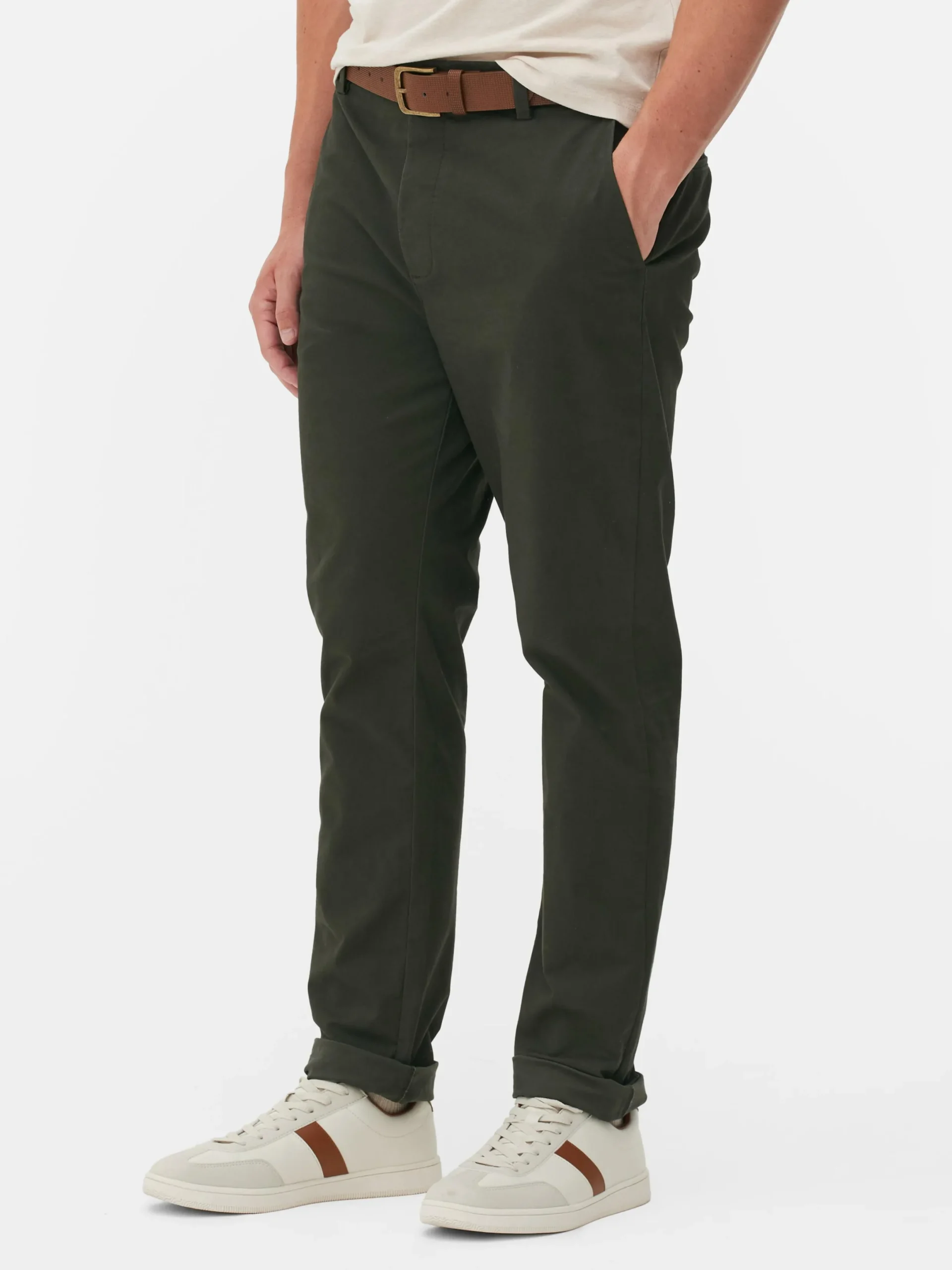 Hombre Primark Pantalón|Pantalones Chinos Elásticos De Corte Entallado