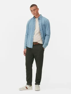 Hombre Primark Pantalón|Pantalones Chinos Elásticos De Corte Entallado