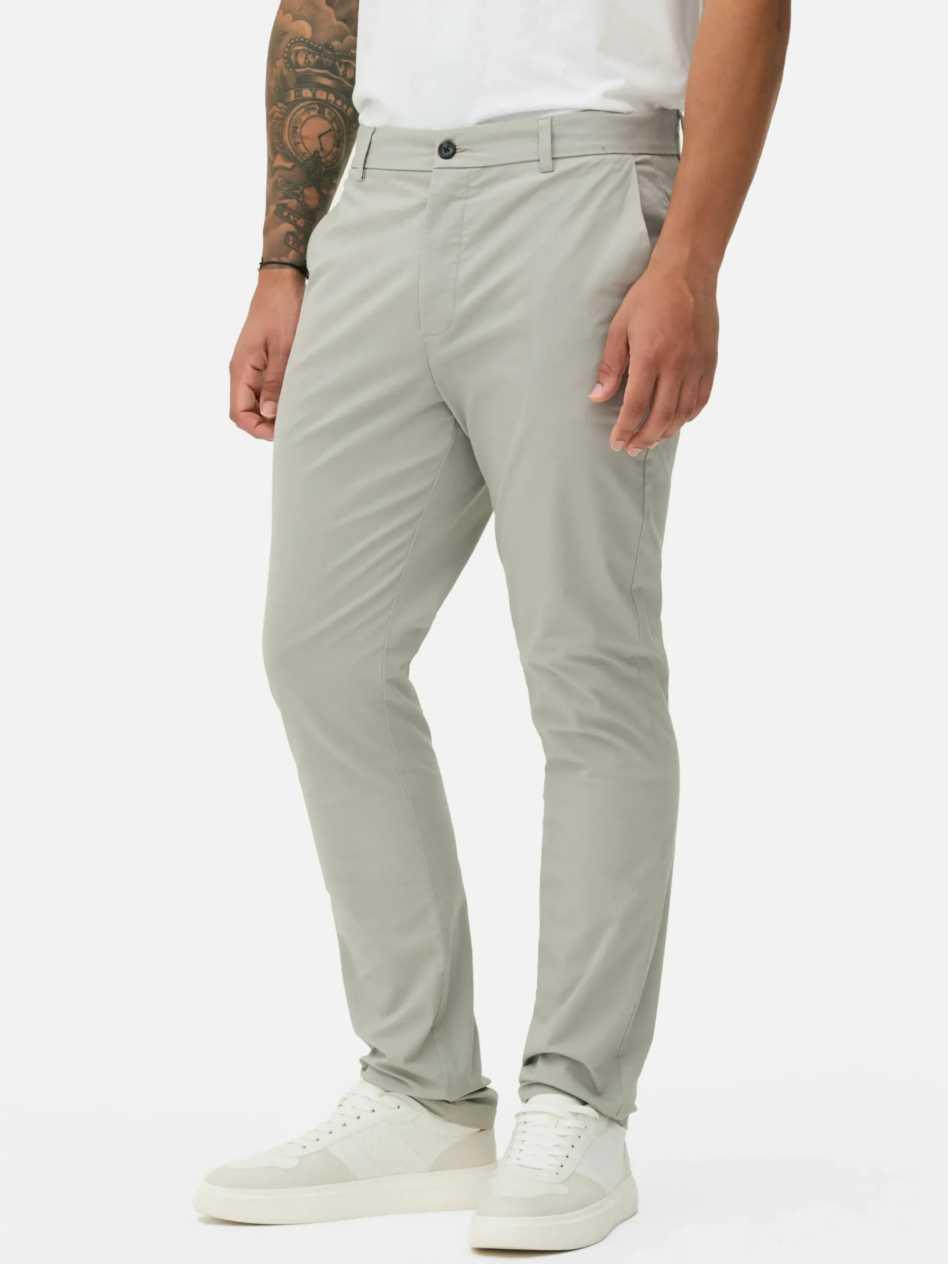 Hombre Primark Pantalón|Pantalones Chinos Elásticos De Corte Entallado