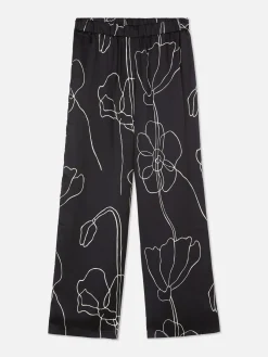 Mujer Primark Pantalones Y Leggings|Pantalones Con Estampado Floral De Satén Combinables