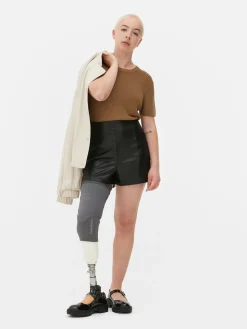 Mujer Primark Pantalones Cortos|Pantalones Cortos De Piel Sintética